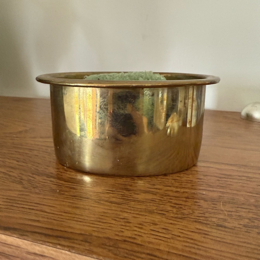Vintage Brass Oval Planter Made In Taiwan